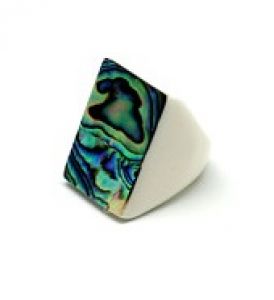 Bone & Abalone Ring 7042