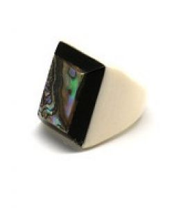 Bone & Abalone Ring 7052