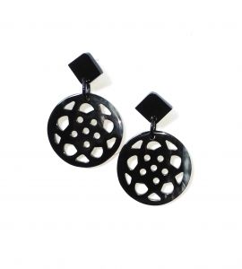 Black Buffalo Horn Earrings 2869