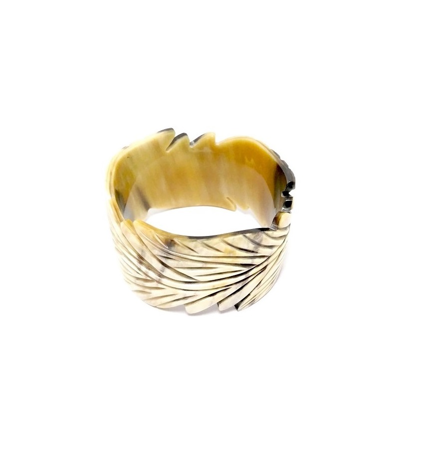 Handmade Boho Cow Horn Bangle Bracelet