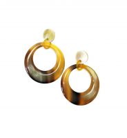 Handmade Natural Cow Horn Organic Statement Earrings