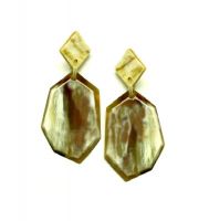 Natural Cow Horn Earrings Handmade Jewelry Gift