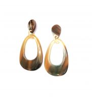 Natural Cow Horn Earrings Handmade Jewelry Gift
