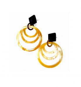 Handmade Boho Cow Horn Statement Earrings