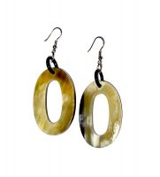 Handmade Buffalo Horn Geometric Statement Earrings