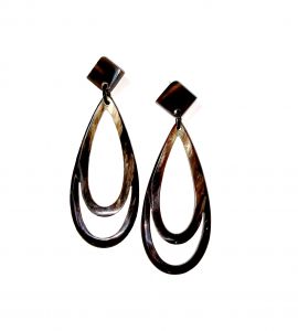 Natural Cow Horn Earrings Handmade Jewelry Gift