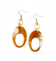 Cow Horn Earrings Handmade Boho Gift