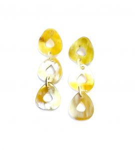 Cow Horn Earrings Handmade Lightweight Natural