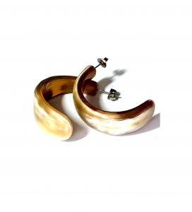 Lightweight Handmade Cow Horn Earrings for Women