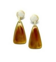 Handmade Buffalo Horn Geometric Statement Earrings