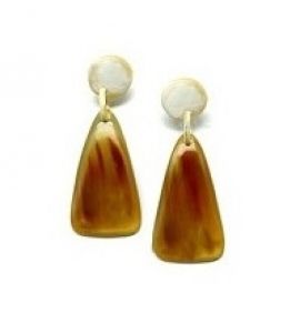 Handmade Buffalo Horn Geometric Statement Earrings
